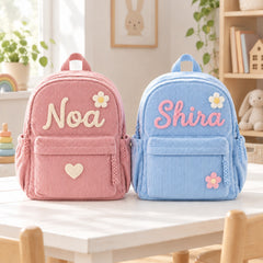 תיקי NOMI עם השמות Noa ו-Shira, פרח למעלה ולב או פרח למטה, תמונה 1