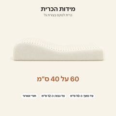מידות כרית SOMNA: 60 על 40 ס״מ, בצורת גל, תמונה 5